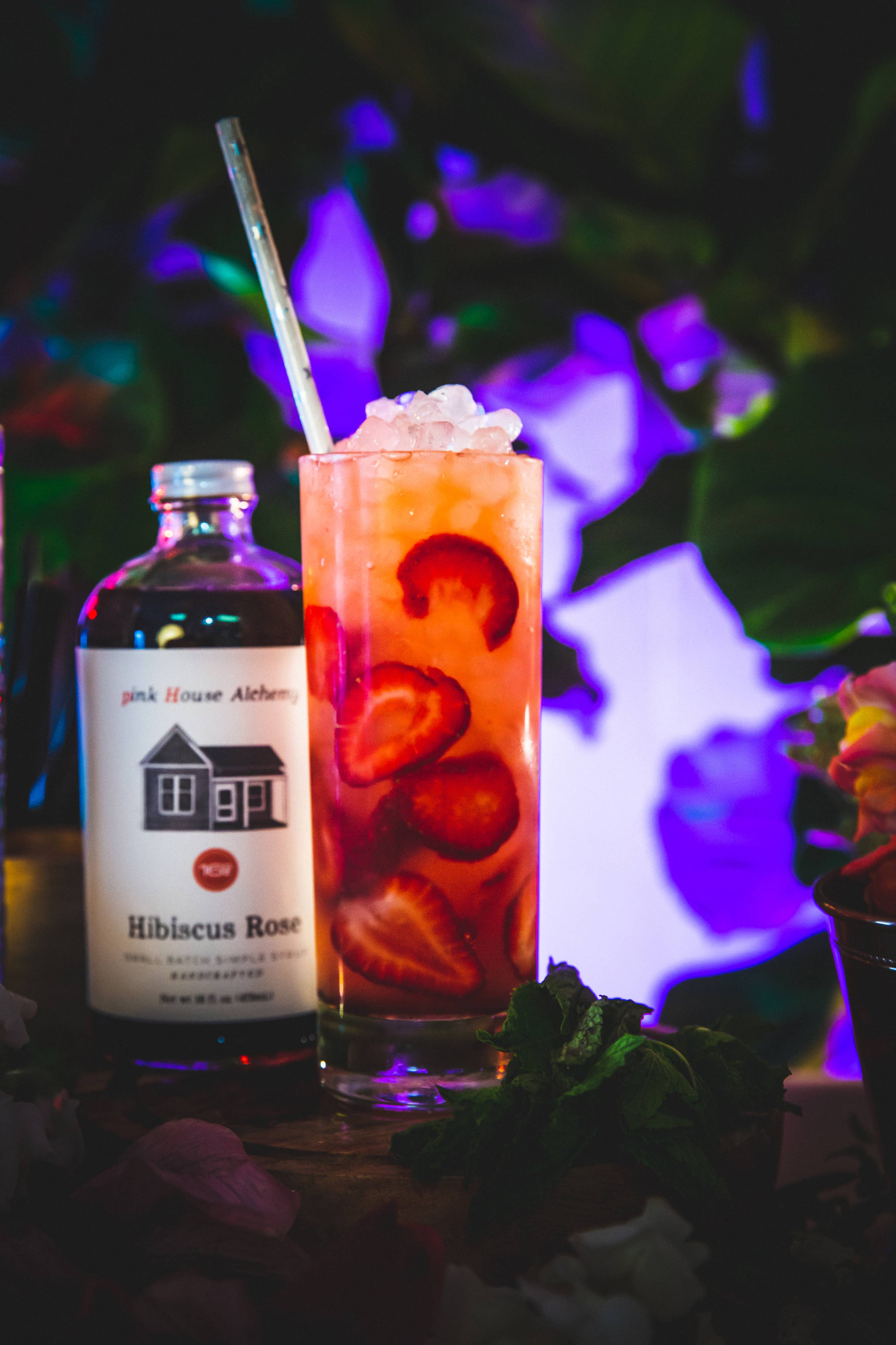 Pink House Alchemy – wholesale Cocktail mix/syrup – Hibiscus Rose Simple Syrup1