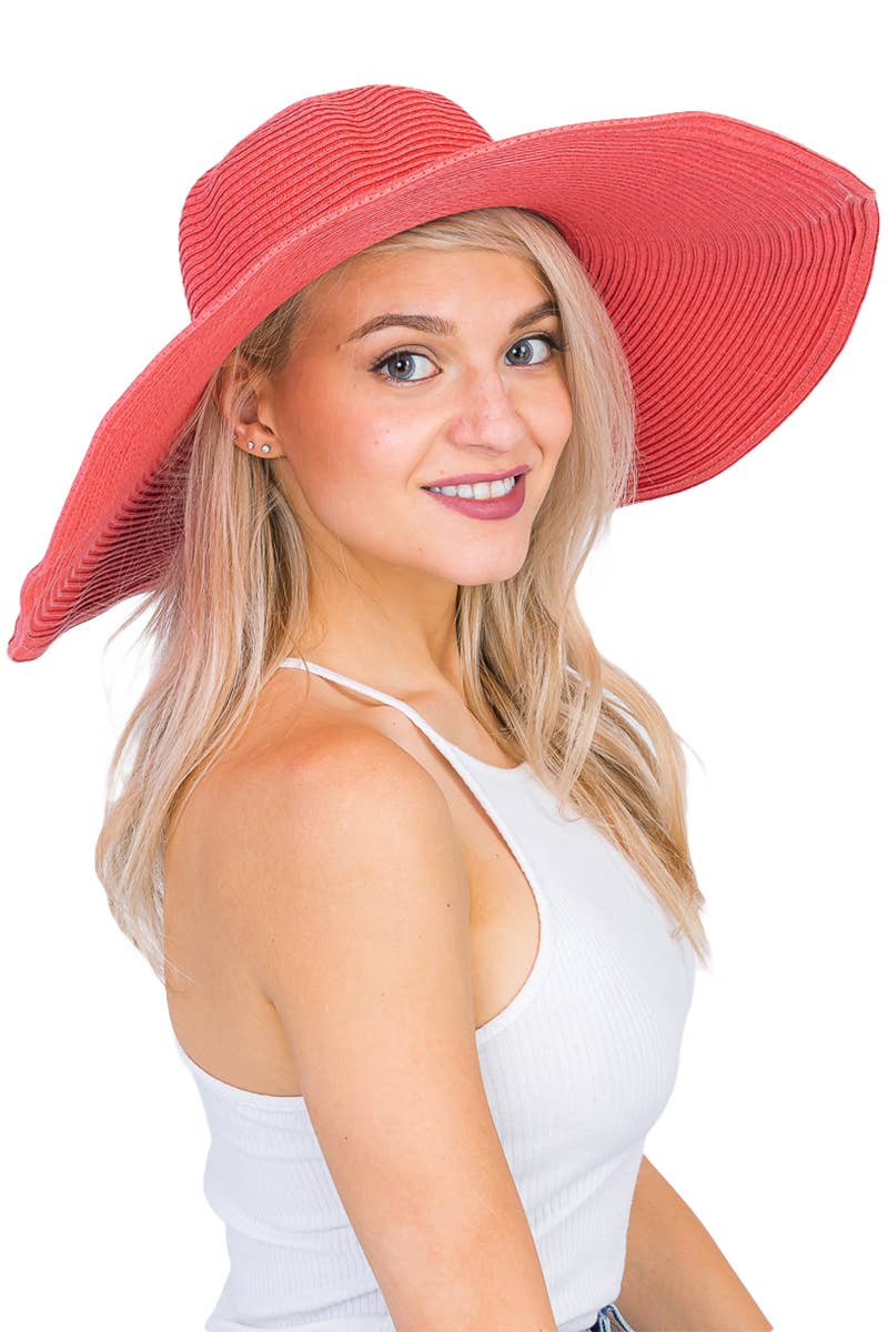 Cap Zone - Wholesale Straw Hat - Women's - Wire Brim Straw Beach Sun Hat8