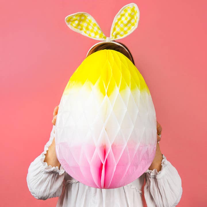 Talking Tables USA - Wholesale Decal - Party Decorations - Large Honeycomb Easter Egg Decoration | 15.5'' | Easter |