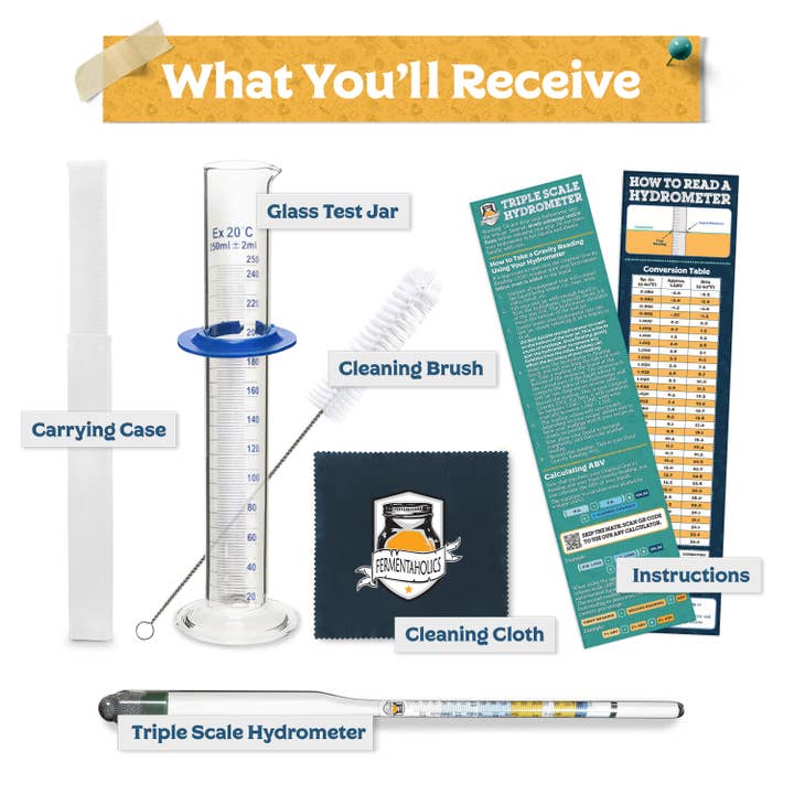 Fermentaholics - Wholesale Dhz-drinkset - Testkit voor glazen hydrometer1