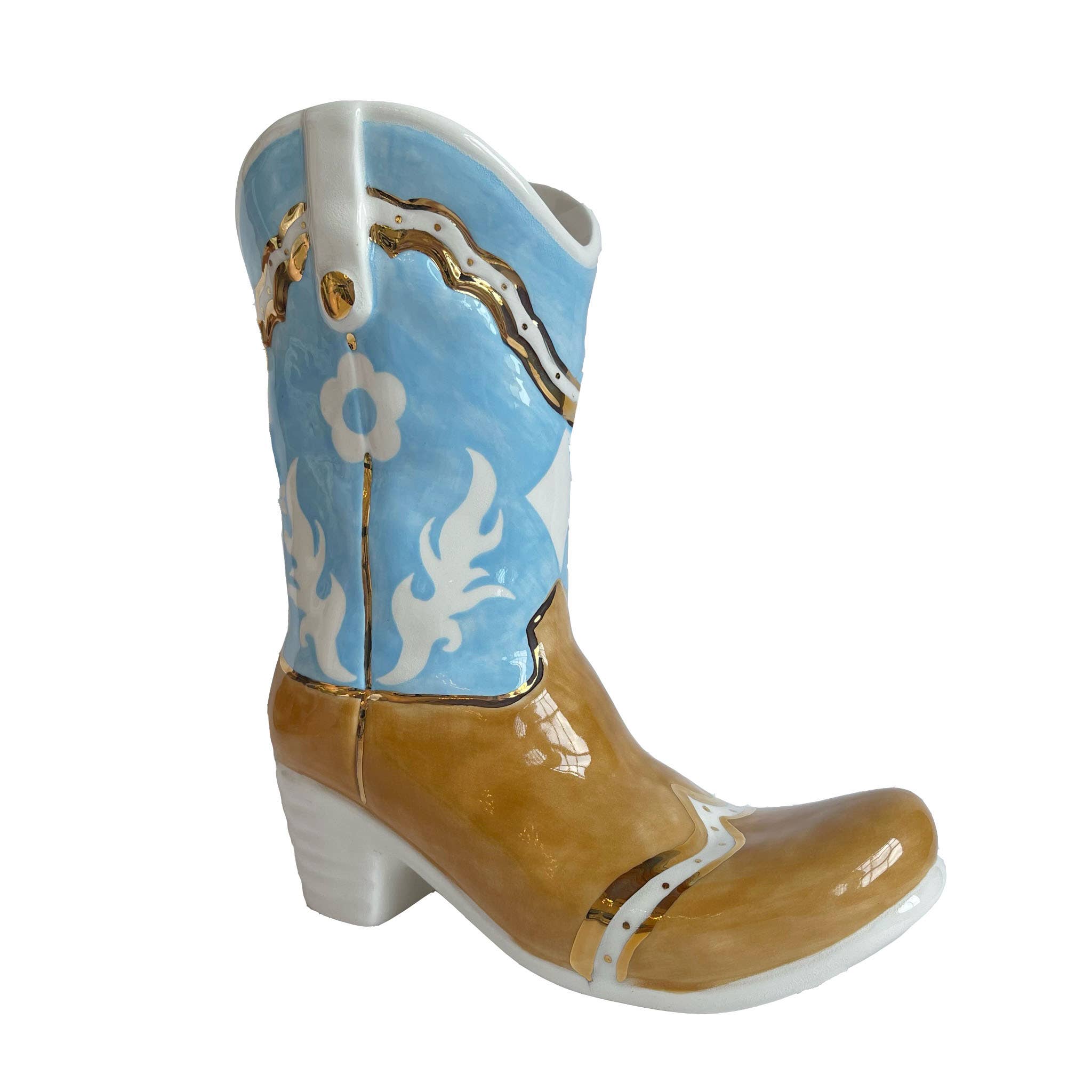 Lo Home | Ruby Clay - Wholesale Vase - Two Tone Cowboy Boot Vase8
