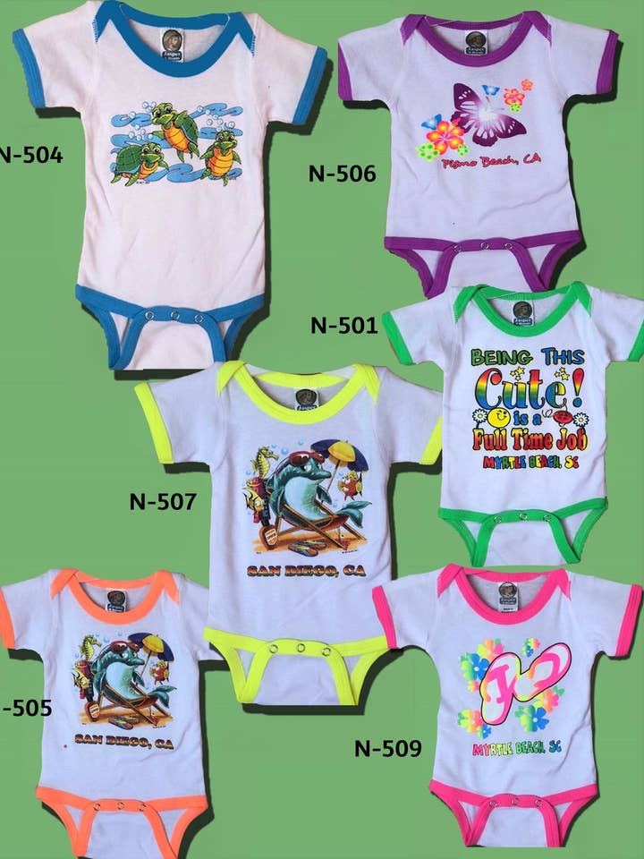 Infant White+ Neon Kontrast Strampler für den Großhandel von Jasper Fashion
