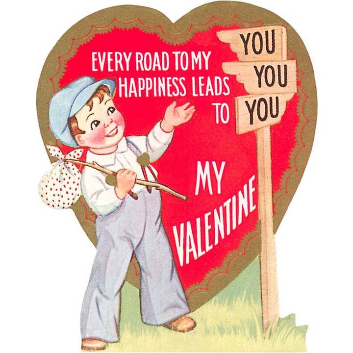 Postcard VL-140 My Valentine, Arrows to You for wholesale by Found Image Press
