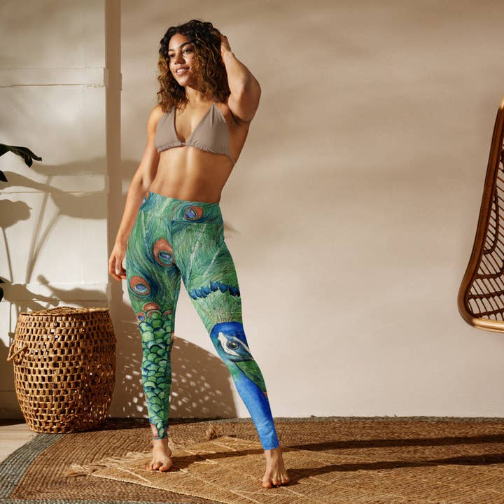 Leggings Designer Pavão por atacado de Brazen Design Studio