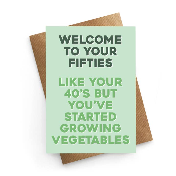 Welcome To Your Fifties - Funny 50th Birthday Card for wholesale by STUCK SHOP GIFTS