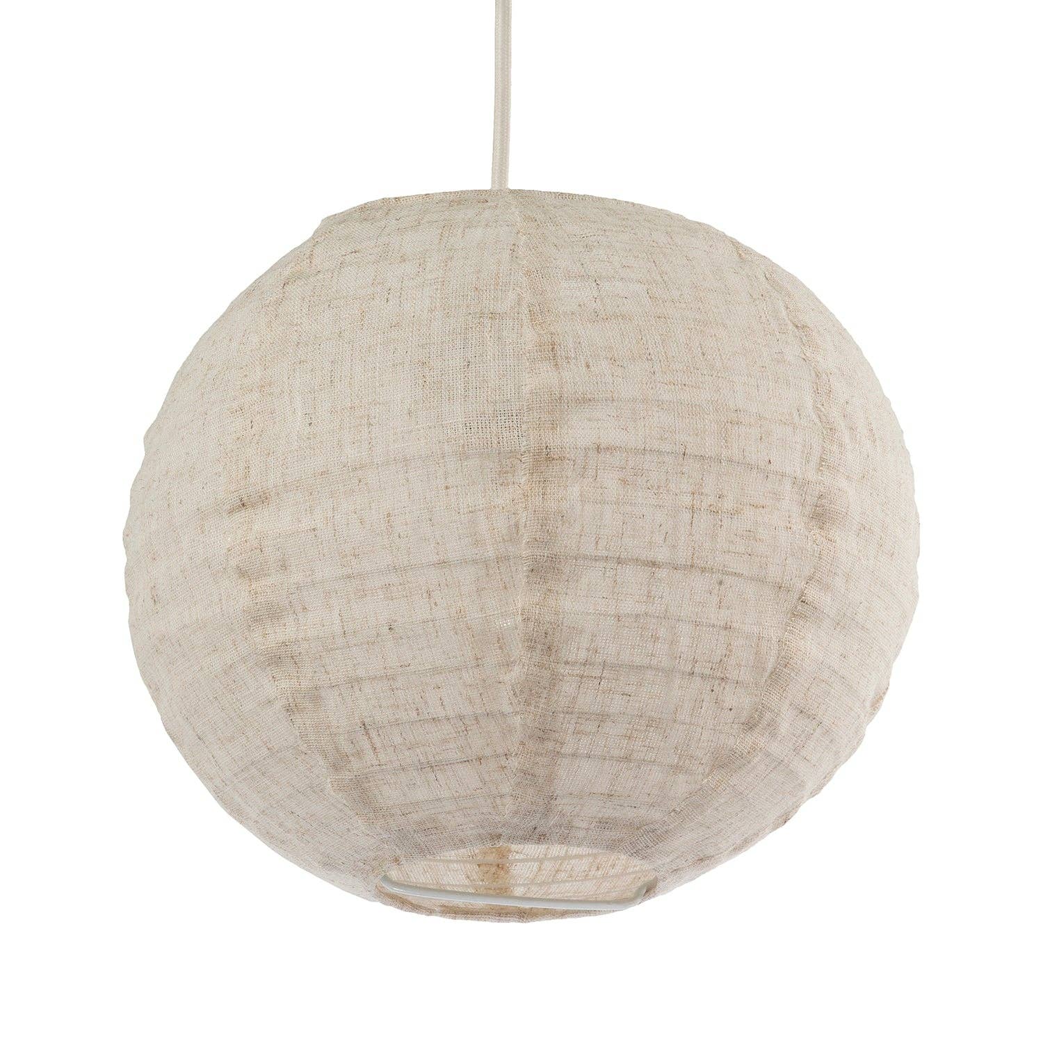Happy Homewares – wholesale Lampshade – Chic Natural Linen Fabric Oatmeal Spherical Pendant Lighting Shade3