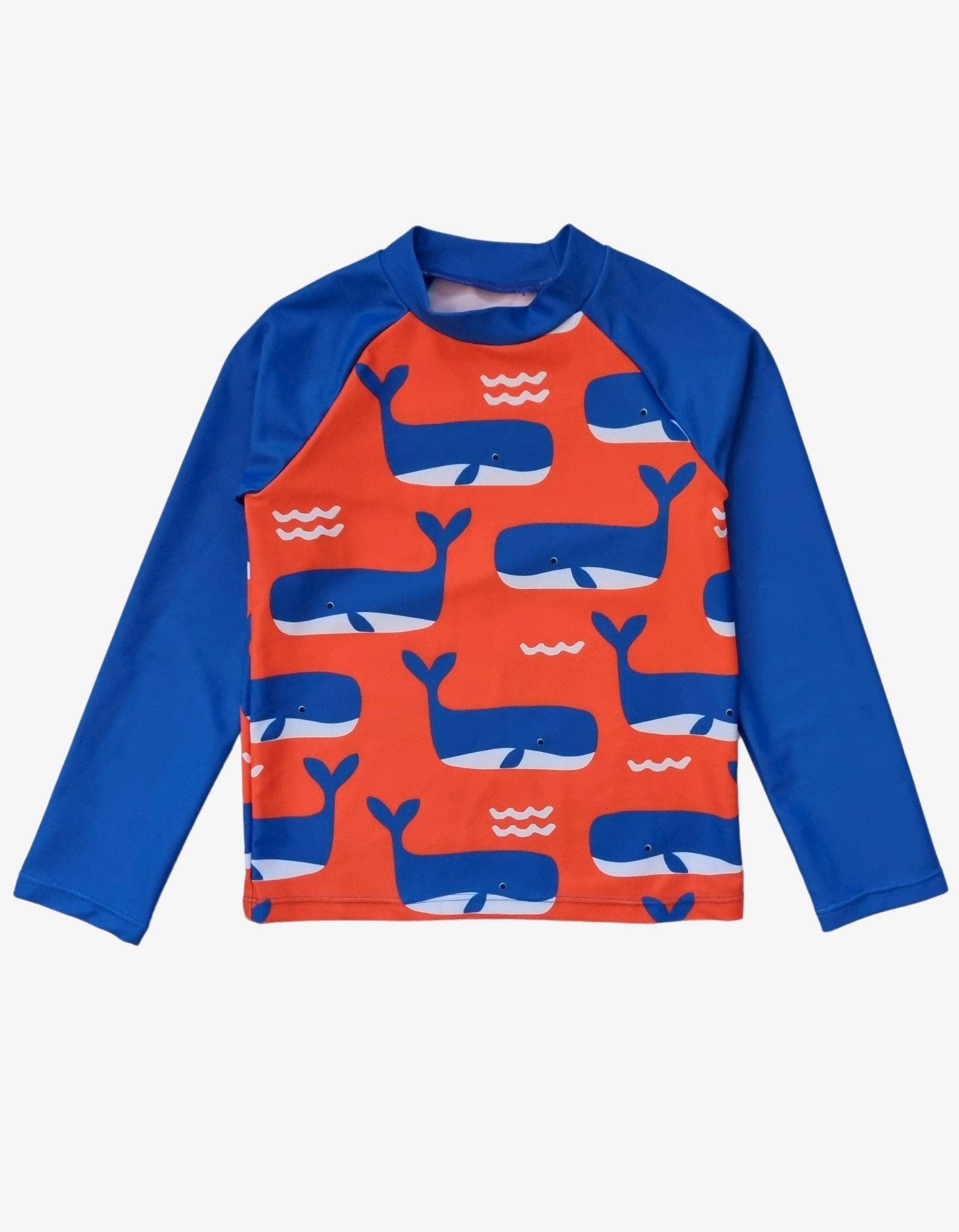 Toby Tiger - Vente Vêtement de natation/rashguard – enfant - Gilet anti-éruption à imprimé Whale Waves