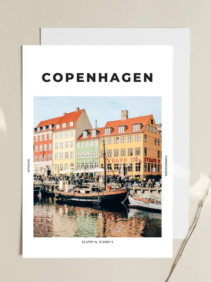 Copenhagen 'North Of Nyhavn' Print for wholesale by The Travel Edit