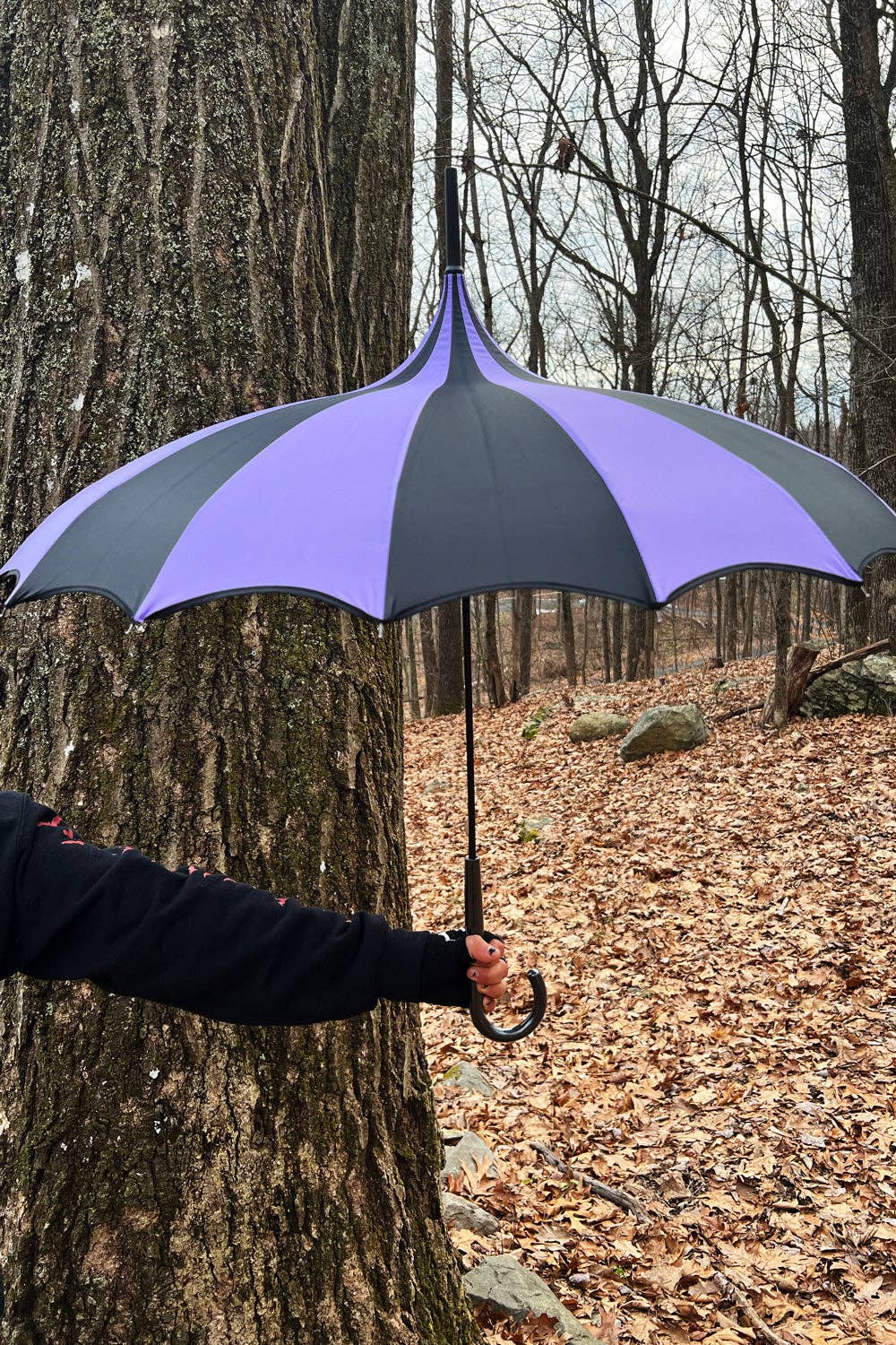 vampirefreaks - Wholesale Umbrella - Unisex - Batwing Pagoda Umbrella [BLACK/LIGHT PURPLE]8