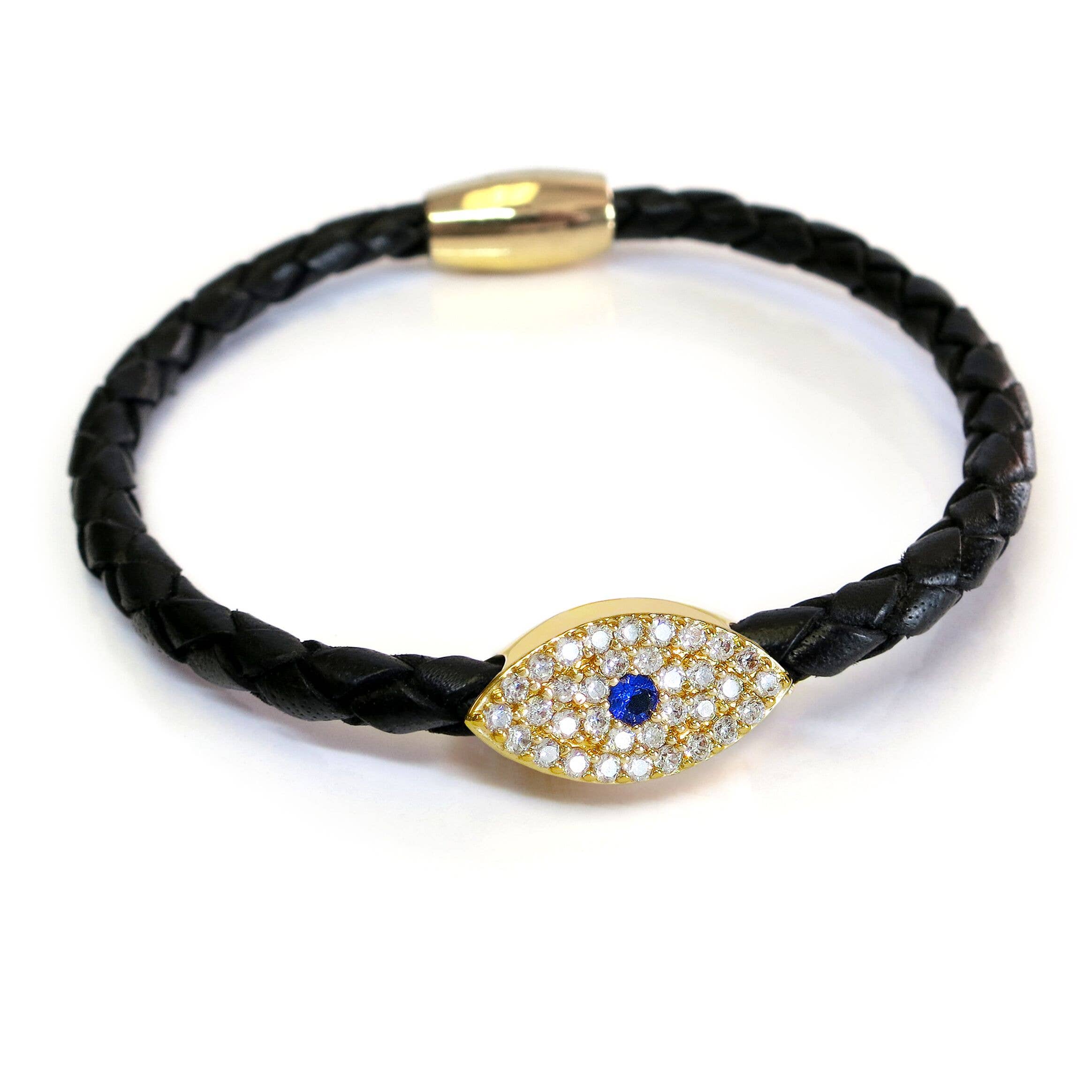 Liza Schwartz Jewelry - Wholesale Charm/Dangle Bracelet - Evil Eye Sapphire Bracelet Gold - Click for Color Options0
