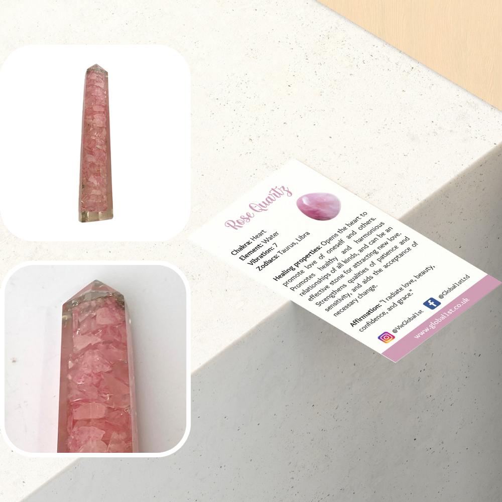 VIE - Vente Pierre et cristal de spiritualité - Tour obélisque en orgonite, 10-12 cm8