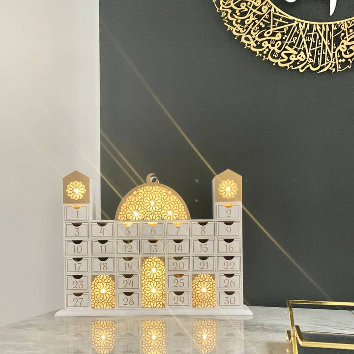 Peacock Supplies - Wholesale Advent Calendar - Ramadan Wooden Countdown Calendar - Mosque