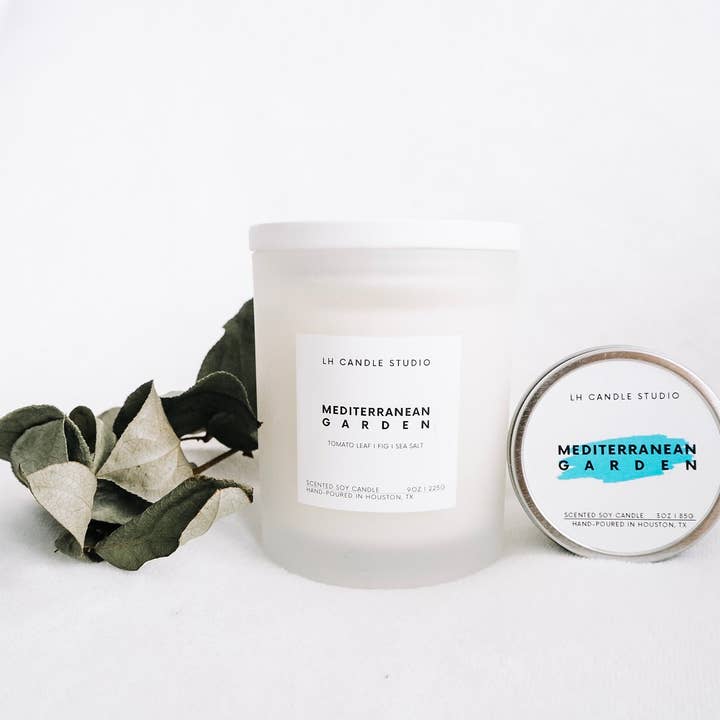 Mediterranean Garden Travel Tin Candle for wholesale by LH CANDLE STUDIO
