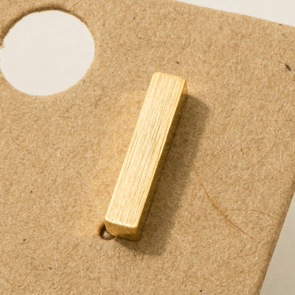 Fame Accessories - Wholesale Stud/Post Earrings - Gold Dipped Dainty Mini Bar Stud Earrings3