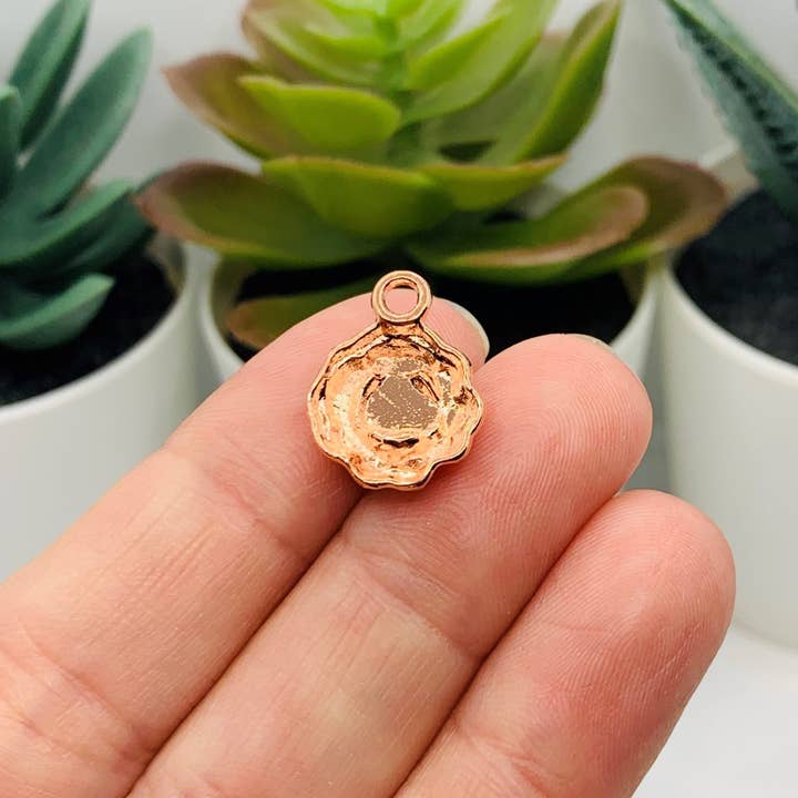 Guerrilla Charm - Wholesale Individual Charm/Pendant - Rose Gold Rose Bud Charms, 14x18mm2