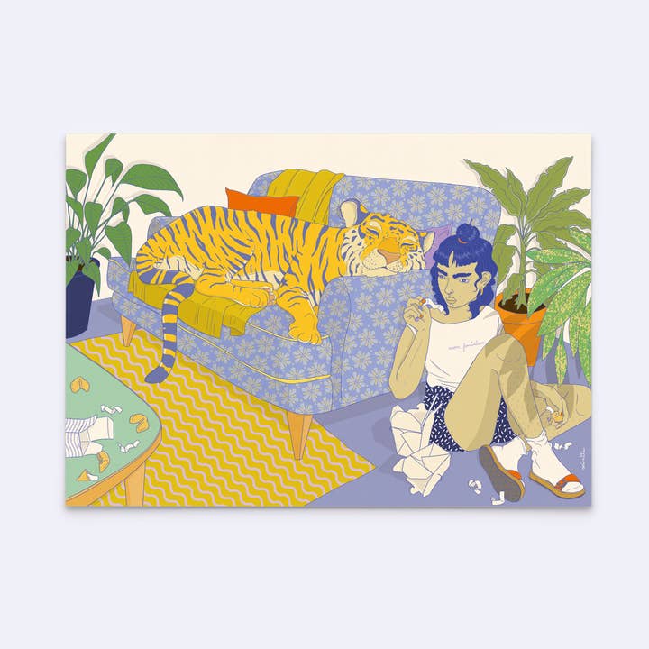 Postcard "feeling lucky" for wholesale by minttu illustrations