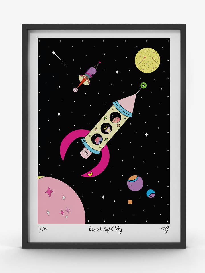 Children's Bedroom / Nursery Art Prints - Rascal Night Sky for wholesale by Moon Rascals