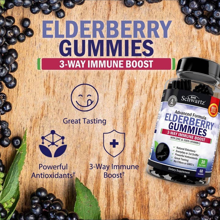 BioSchwartz - Wholesale Oral Supplement/Vitamin - Elderberry Gummies: Zinc & Vitamin C for Immune Support