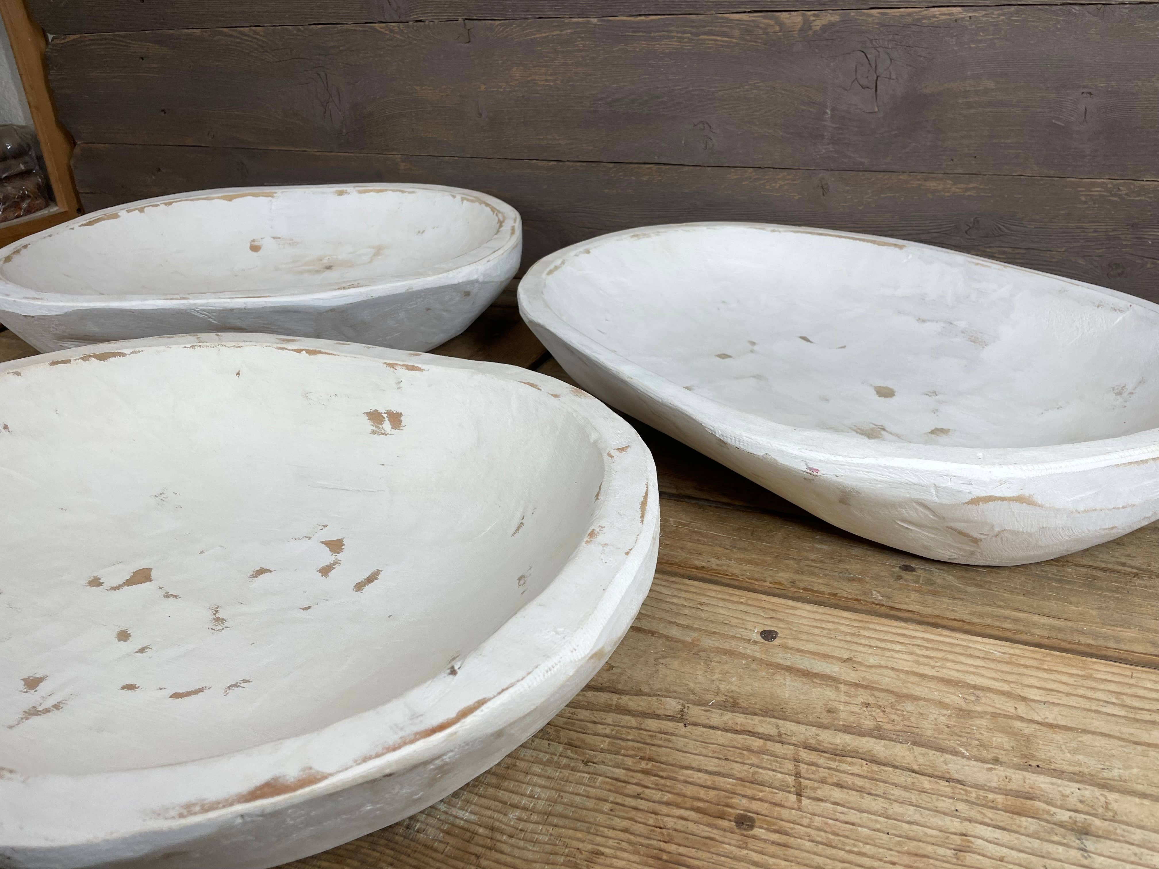 My Amigos Imports - Wholesale Decorative Plate/Dish/Bowl - Great Buy-WH-Chunky Farmhouse Dough Bowl-16x20-White-#23