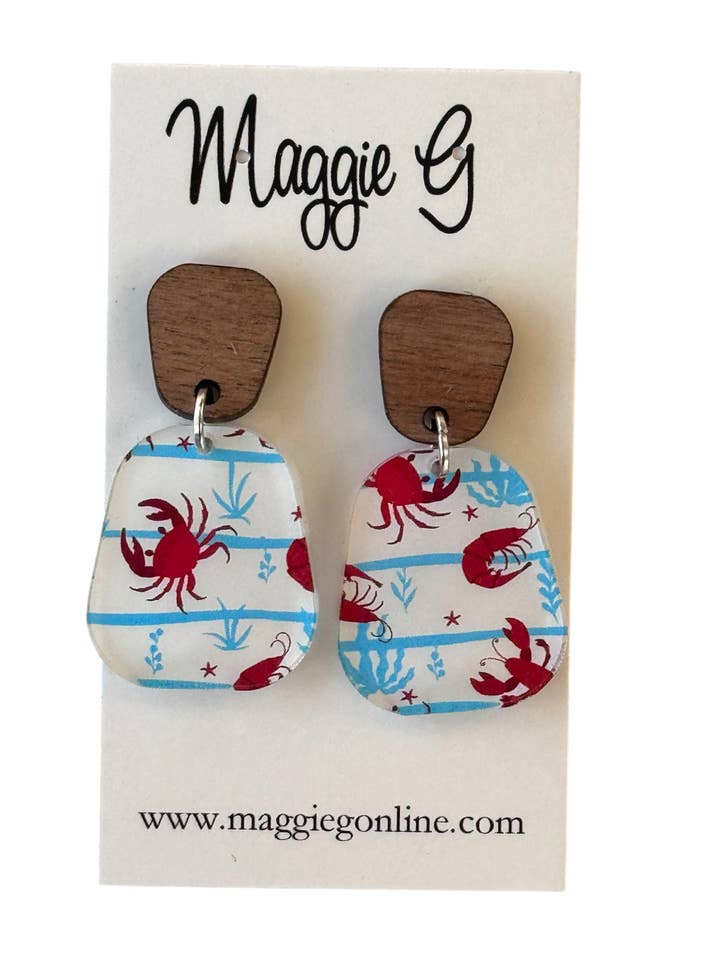 Smykker med skaldyr, hummerøreringe, krebs kogning for engroshandel hos Maggie G