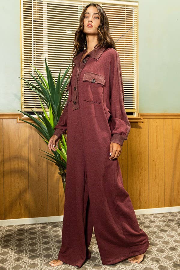 BUCKETLIST INC - Wholesale Jumpsuit - Women's - R5343 Oversize French Terry Jumpsuit12