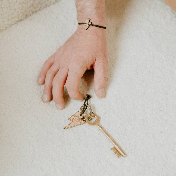 Wooden keychain - Super Godfather and Super Godmother for wholesale by Les Petites Hirondelles