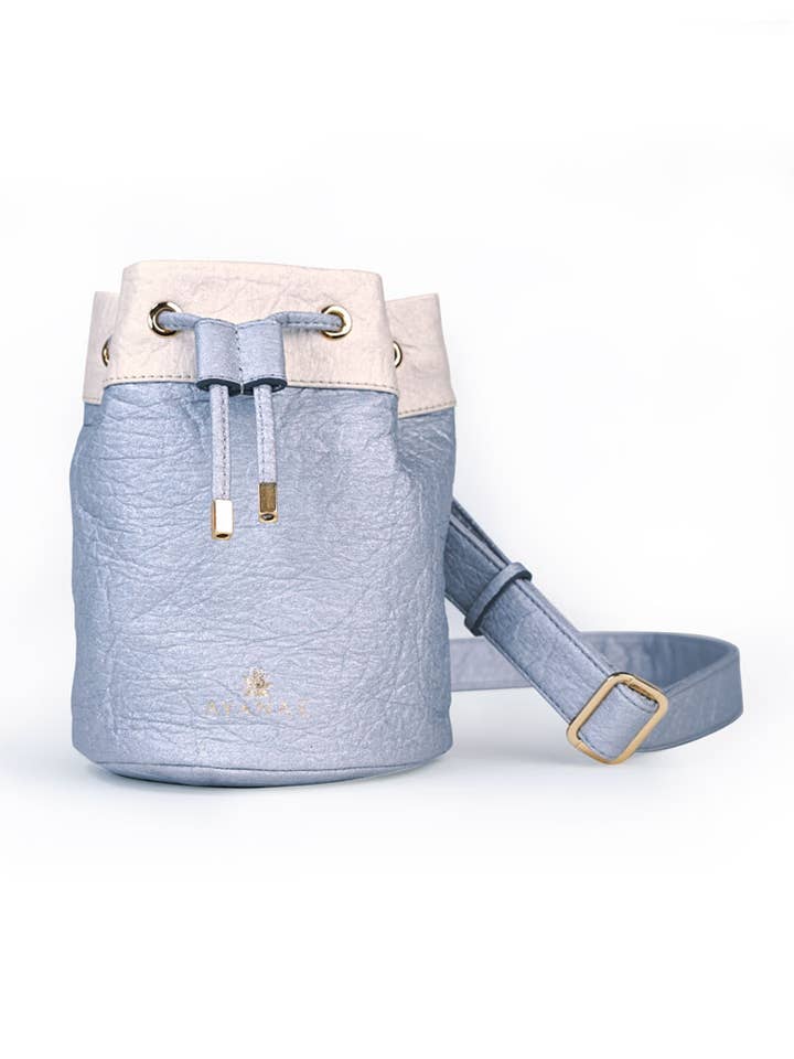 ELA BUCKET BELT BAG IN PIÑATEX® PLATINUM for wholesale by Ayanas