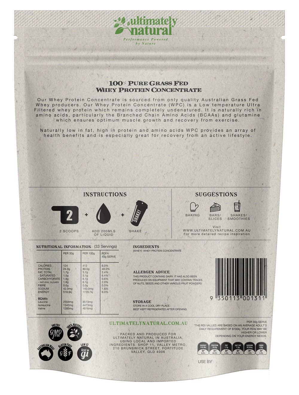 Ultimately Natural - Wholesale Protein/superfood powder - Australia's Best Natural Whey Protein Powder Concentrate1