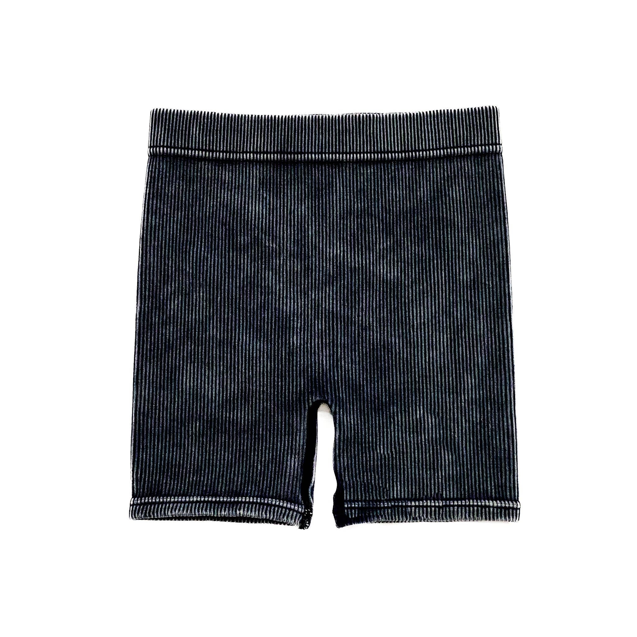 LENOX JAMES - Wholesale Shorts - Kids - ACID WASH BIKER SHORTS - ONYX