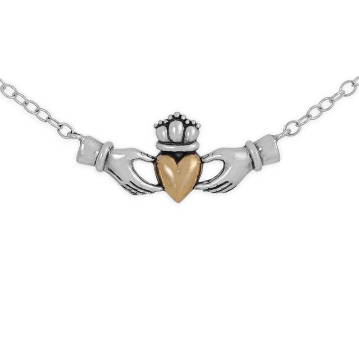 Gemengde Metalen Claddagh Hart Festoen Ketting voor wholesale door Nina Designs