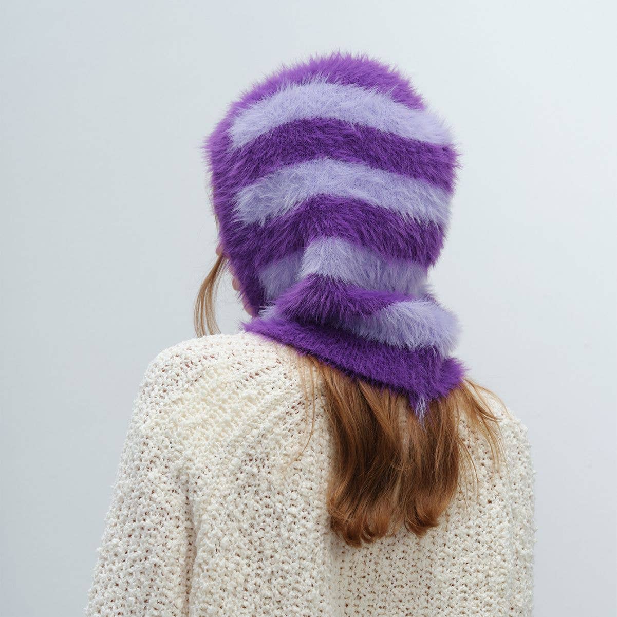 Dipped Shop – Engroshandel Beanie - Dame – Stribet farveblok pulloverhattørklæde DPS161510