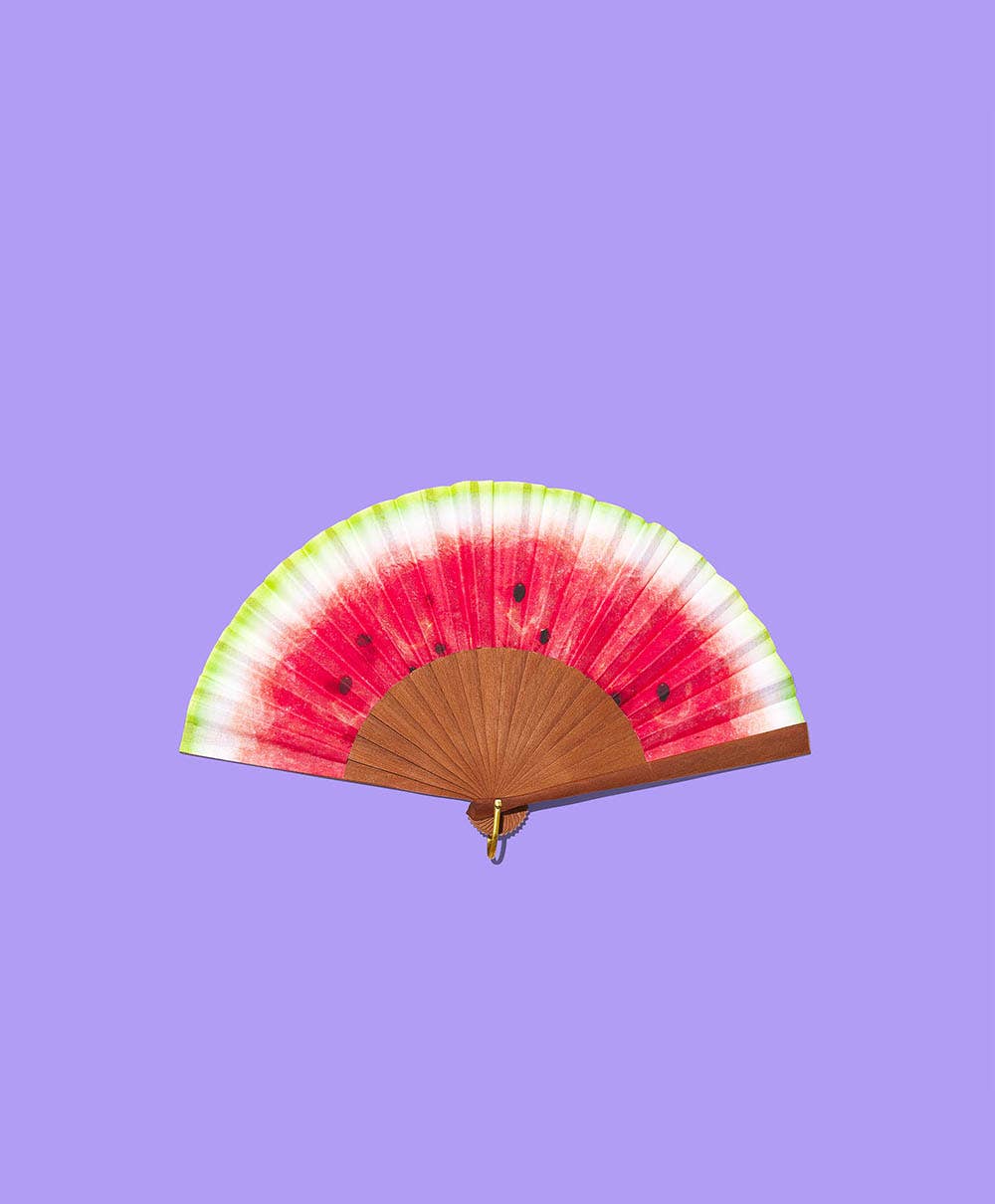 A FAN OF – wholesale Handheld folding fan – SUMMER FRUITS Fan - 19 cm - Red, white, green2