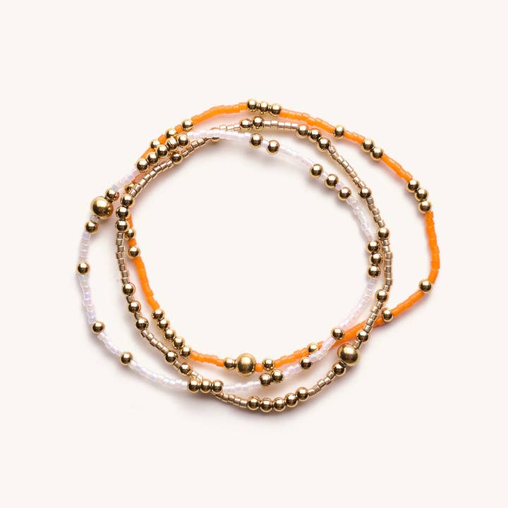 Conjunto de Pulseras para el Día del Partido - Naranja para venta al por mayor de Nikki Smith Designs