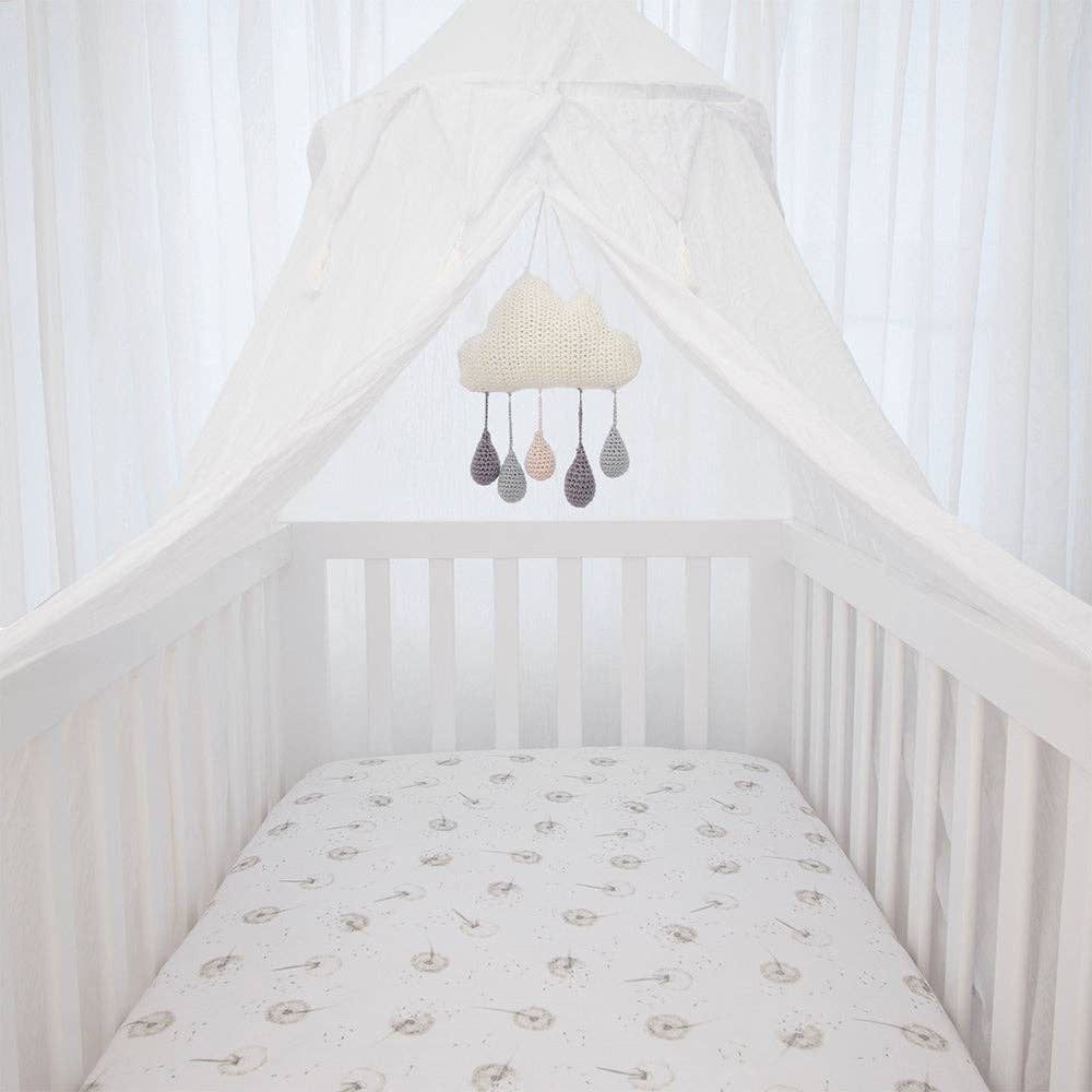 Living Textiles – wholesale Lakan med hörn - Barn och baby – Organisk Muslin 2pk spjälsäng monterad plåt - Maskros3