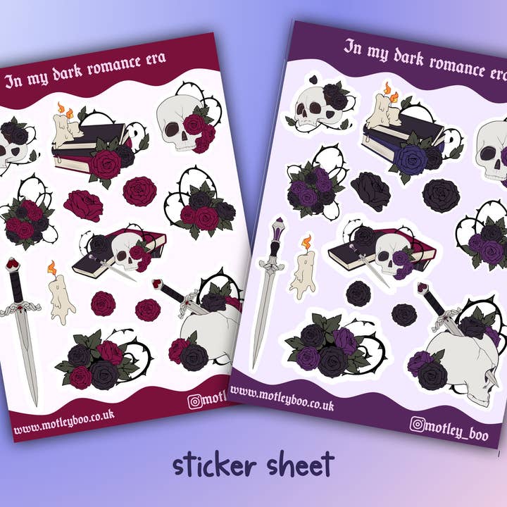 Motleyboo - Wholesale Sticker - In my dark romance era sticker sheet, bookish stickers1