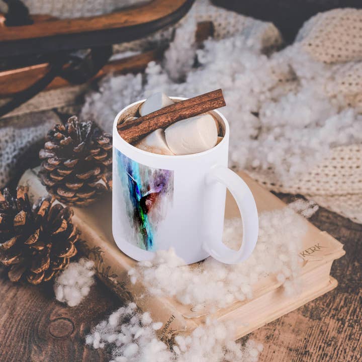 3dRose - Wholesale Coffee Mug - 3dRose, Image of Humming Bird In Aqua Purple Watercolors, Mug11