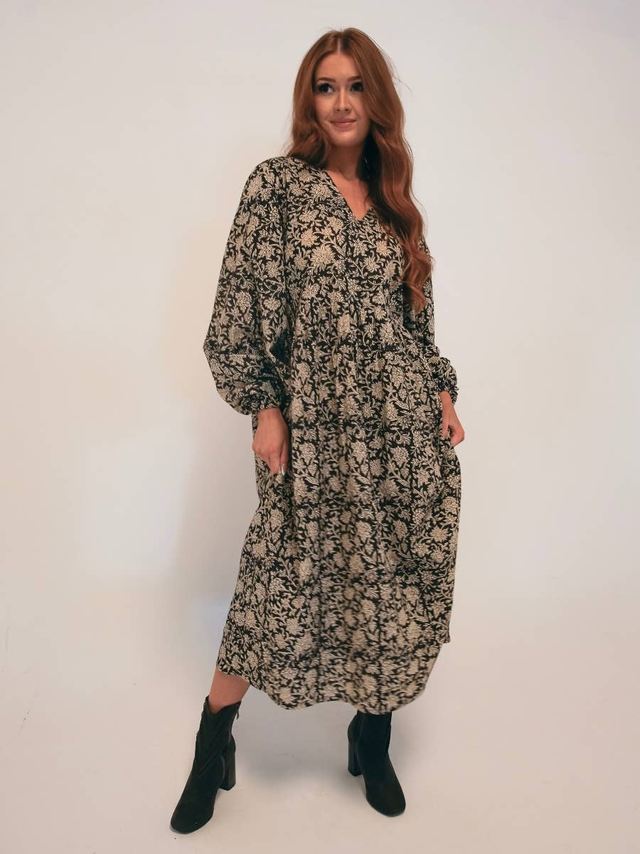 Onesta – wholesale Dress – Women's – Organic Cotton Boho Midi Dress1