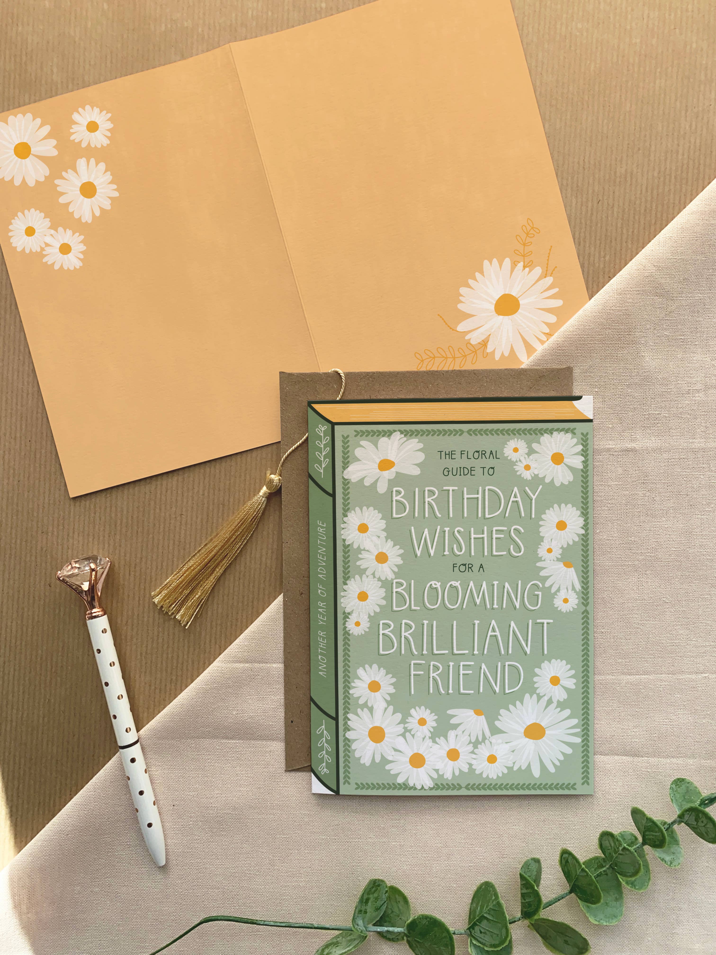 Two For Joy Illustration – wholesale Birthday card – Blooming Brilliant Friend – Luxury Book Birthday Card3