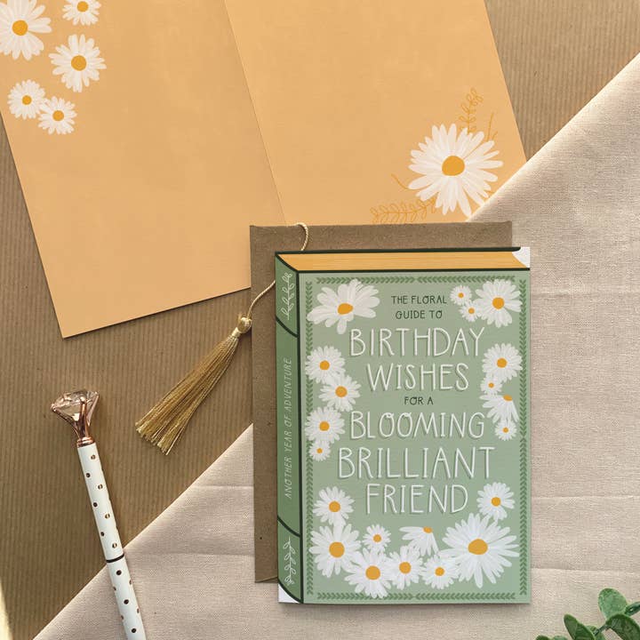 Two For Joy Illustration – wholesale Birthday card – Blooming Brilliant Friend – Luxury Book Birthday Card3