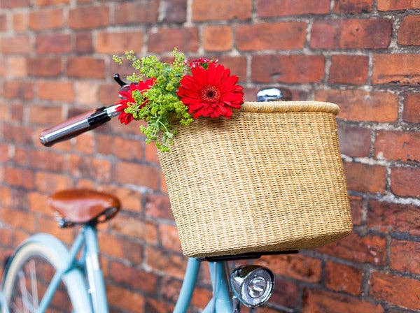 The Basket Room – wholesale Basket – BULI: Handcrafted Natural Oblong Bike Basket | Pannier | Bicycle Basket 1