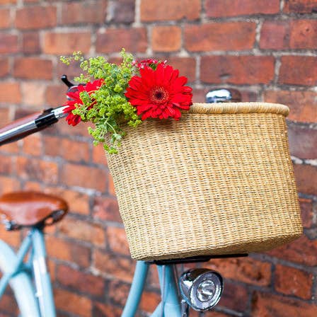 The Basket Room – wholesale Basket – BULI: Handcrafted Natural Oblong Bike Basket | Pannier | Bicycle Basket 1