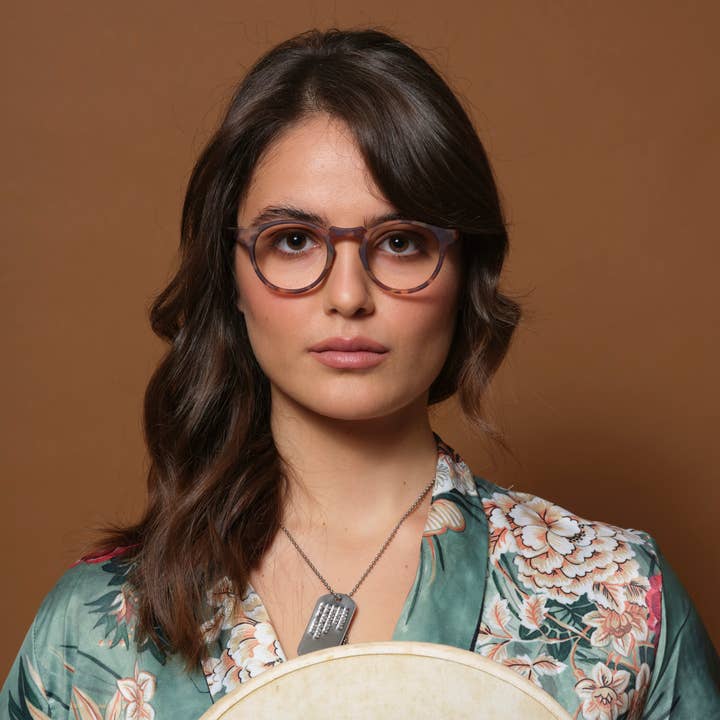 Doubleice srl - Wholesale Eyeglasses - Women's - ROUND DEMI FLUO reading glasses - TURTLE/ORANGE3