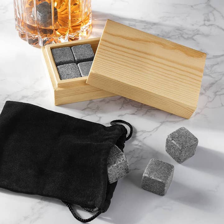 IWA Wine Accessories – wholesale Bar tool – Granite Whisky Stones Boxed Gift Set of 8 #342911