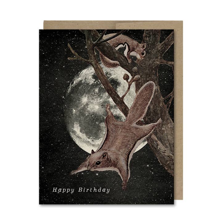 Carte Happy Birthday Écureuil Away pour la vente par The Galek Sea