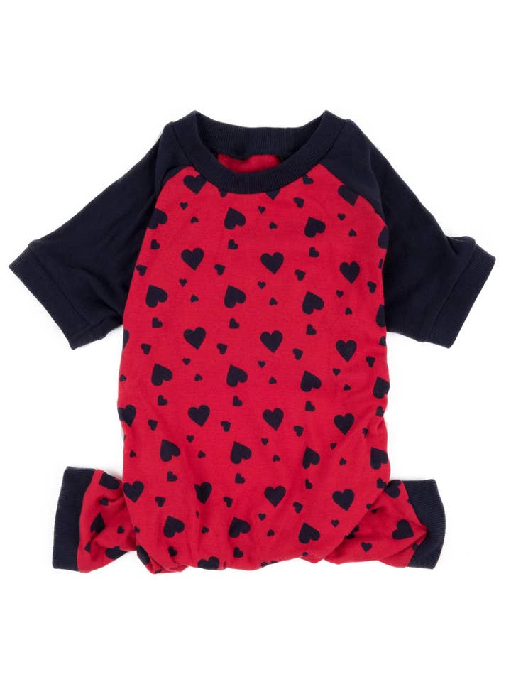 Dog Cotton Hearts Pajamas for Valentine's Day for wholesale by Leveret Pajamas