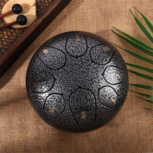 Showcase - Wholesale Meditation Supplies - TranquilTones 6" Garden Rain Drum in Matte Black4