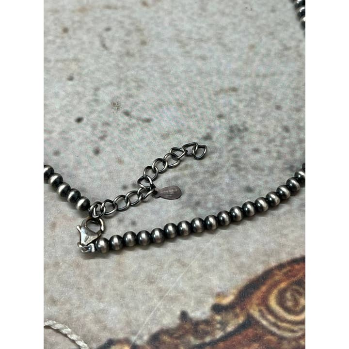 Nizhonitradersllc - Wholesale Beaded/Pearl Necklace - Handmade Sterling Silver Beaded Necklace with Signed Nizhoni4