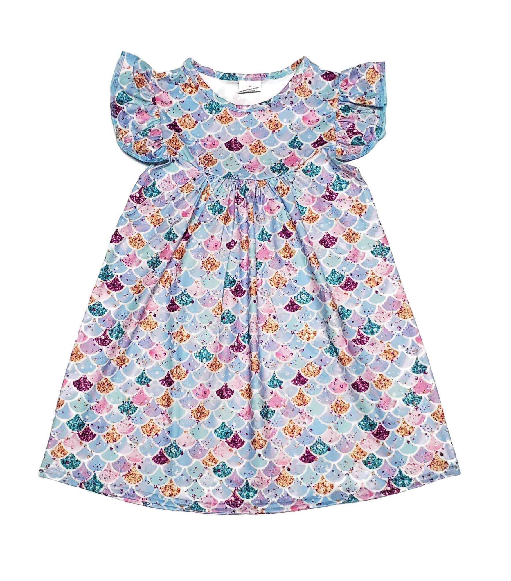 Great Lakes Kids Apparel - Venta al por mayor Vestido - Niños - Vestido Ondulante de Seda Mermaid Milk0