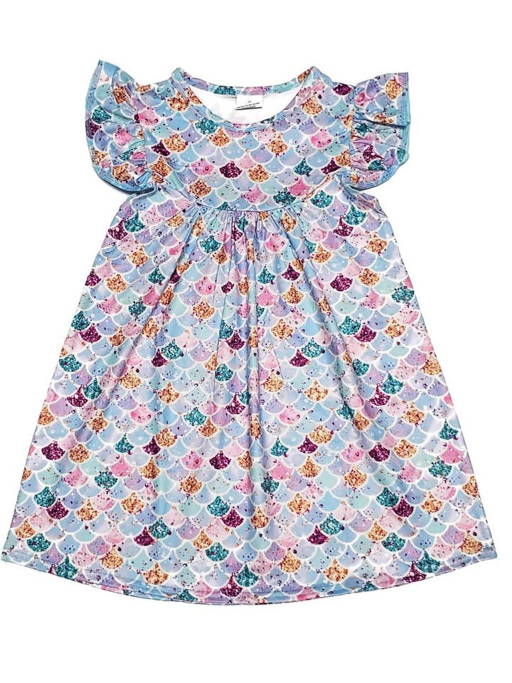 Great Lakes Kids Apparel - Venta al por mayor Vestido - Niños - Vestido Ondulante de Seda Mermaid Milk