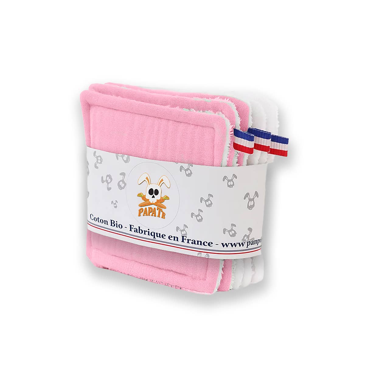 PAPATE - Wholesale Face & Body Wipes - Baby - Organic Cotton Washable Wipes - Pink